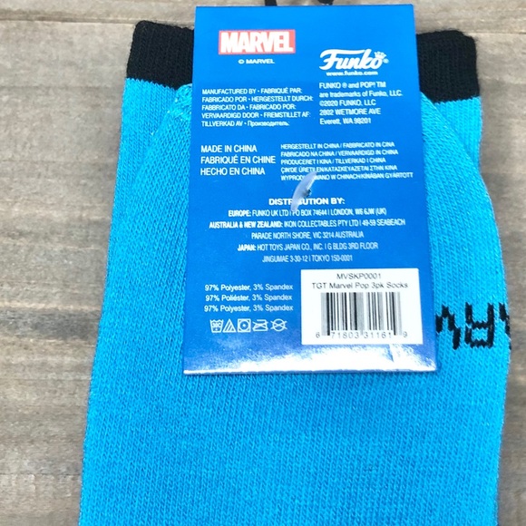 Funko Pop! Marvel Black Light Socks 3-Pack - Picture 6 of 8